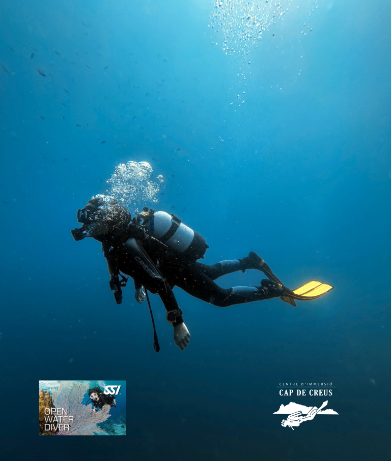 Bussejador fent el curs d'Open Water Diver SSI